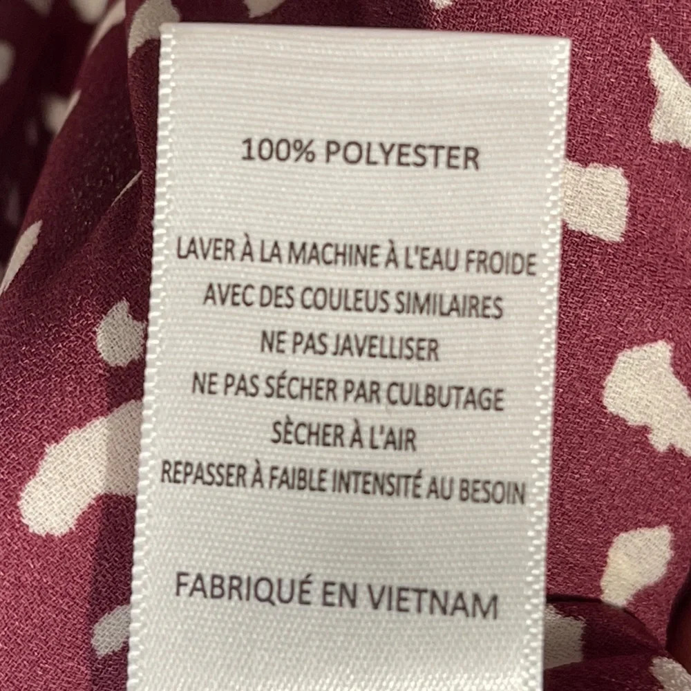 LUSH Madison Back Detail Blouse Burgundy Abstract Animal Print Size 2X - Picture 6 of 6